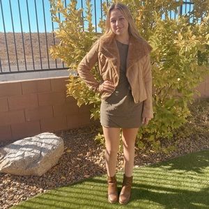 NWOT Faux Fur Aviator Jacket